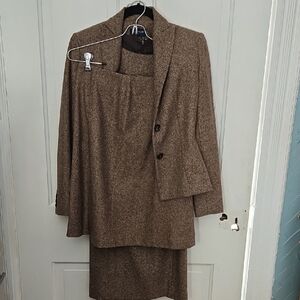Ann Taylor Brown Blazer and Skirt Set